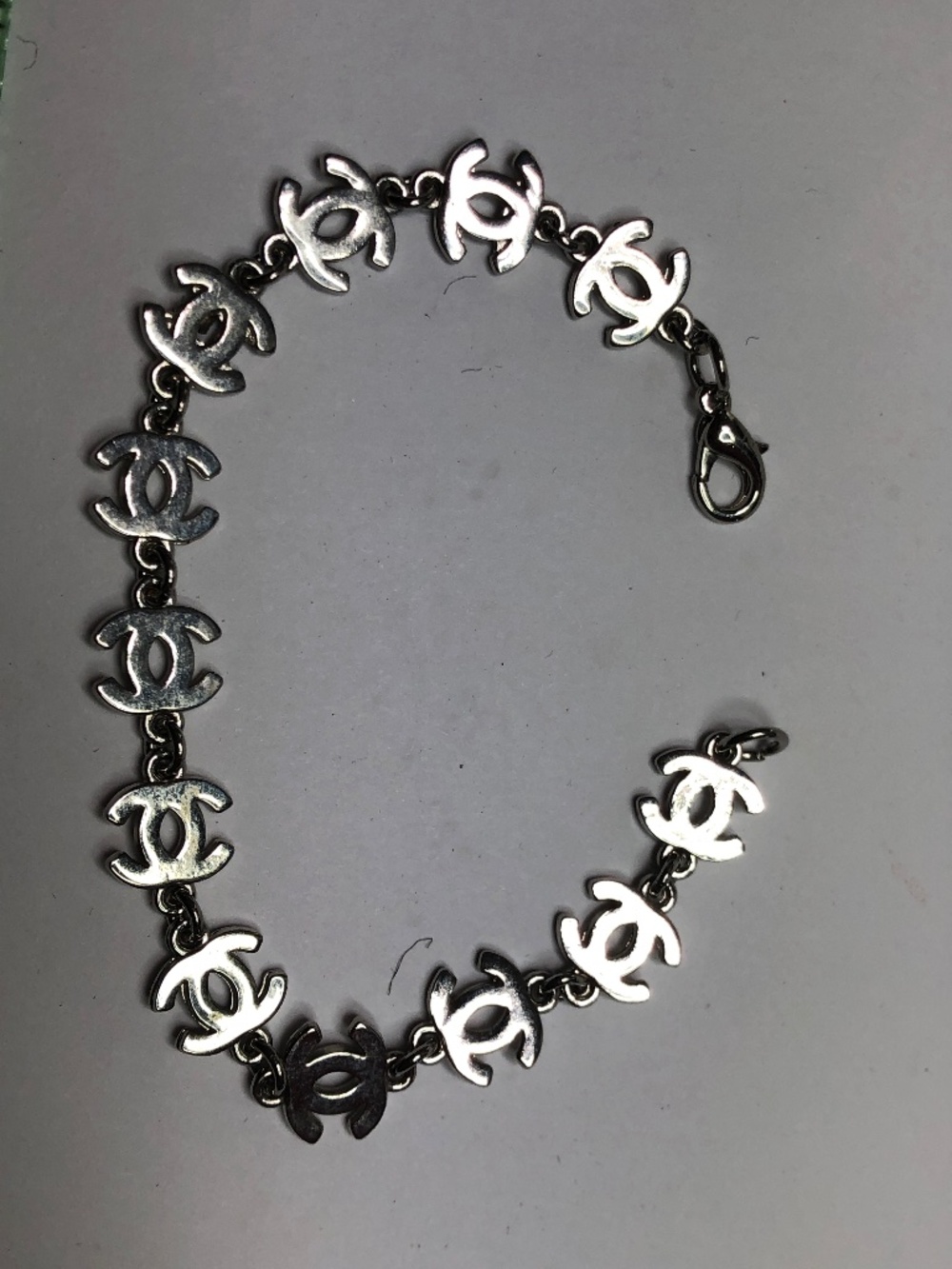 Silver tone link bracelet
